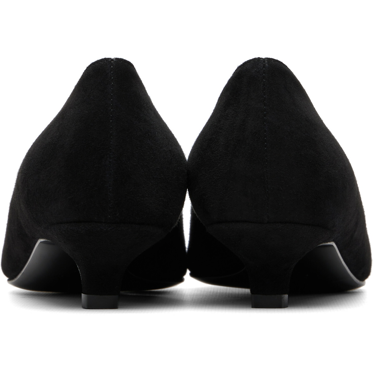 TOTEME Black Sharp Suede Kitten Heels