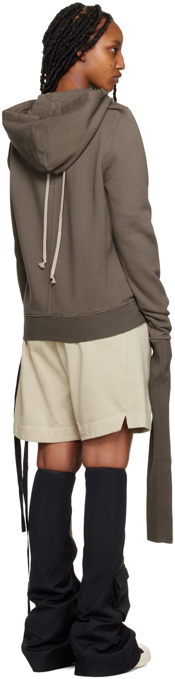 Rick Owens DRKSHDW Brown Gauntlet Granbury Hoodie Rick Owens Drkshdw