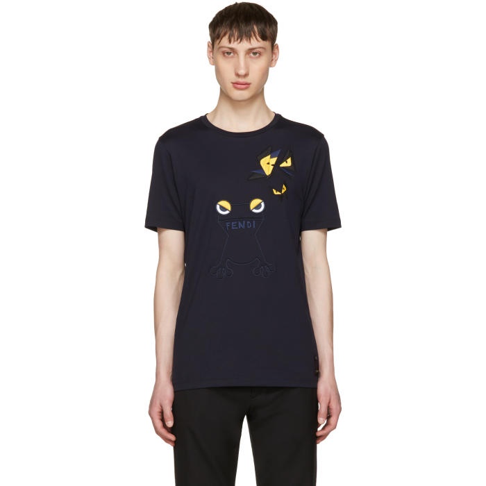 Photo: Fendi Navy Butterfleyes and Frogs T-Shirt