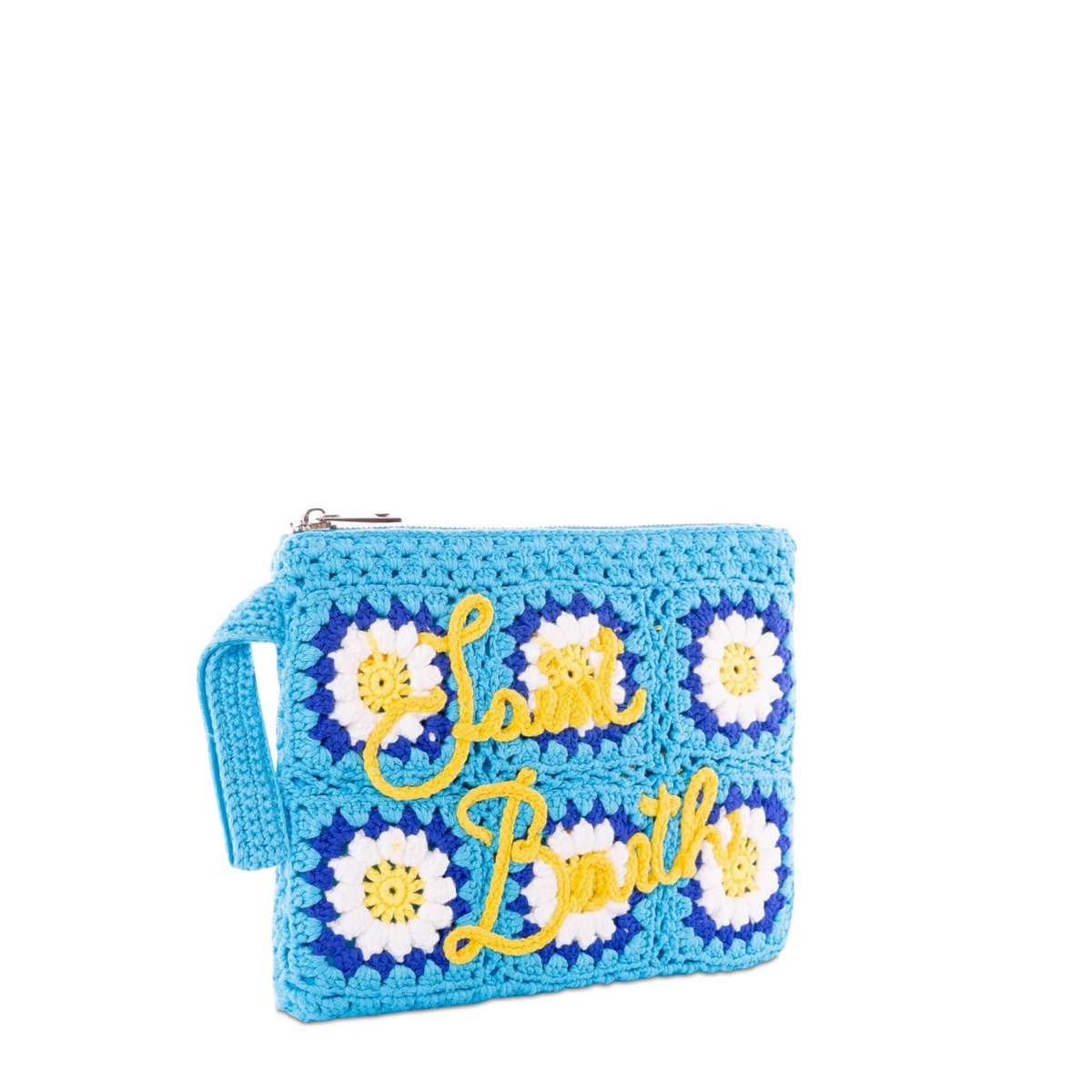 MC2 Saint Barth Parisienne Crochet Pouch Bag With Daisy Embroidery
