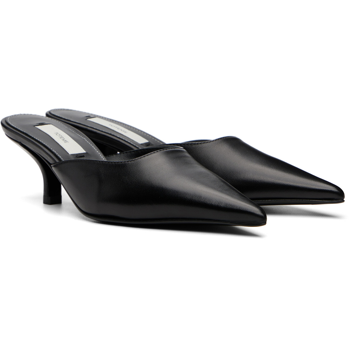 TOTEME Black Sharp Nappa Mule Heels