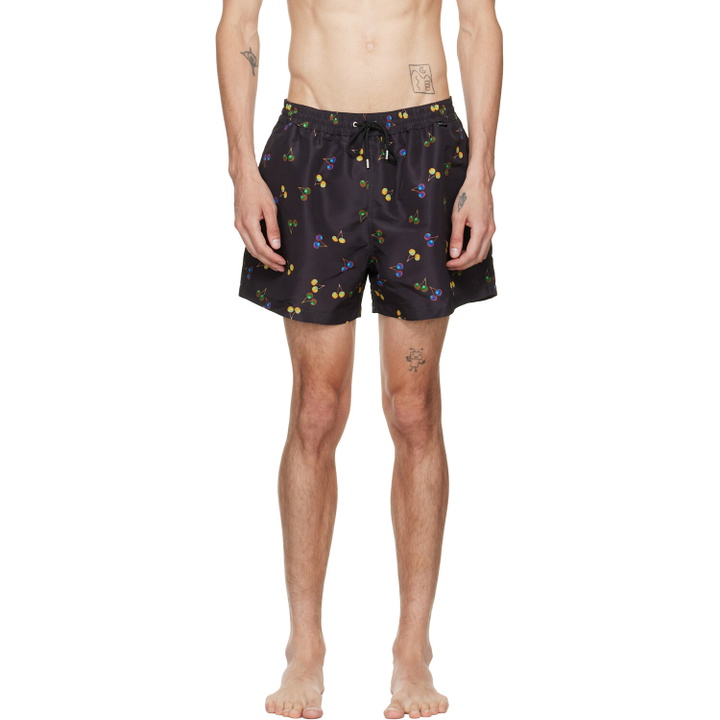 Photo: Paul Smith Black 'Cherries' Swim Shorts