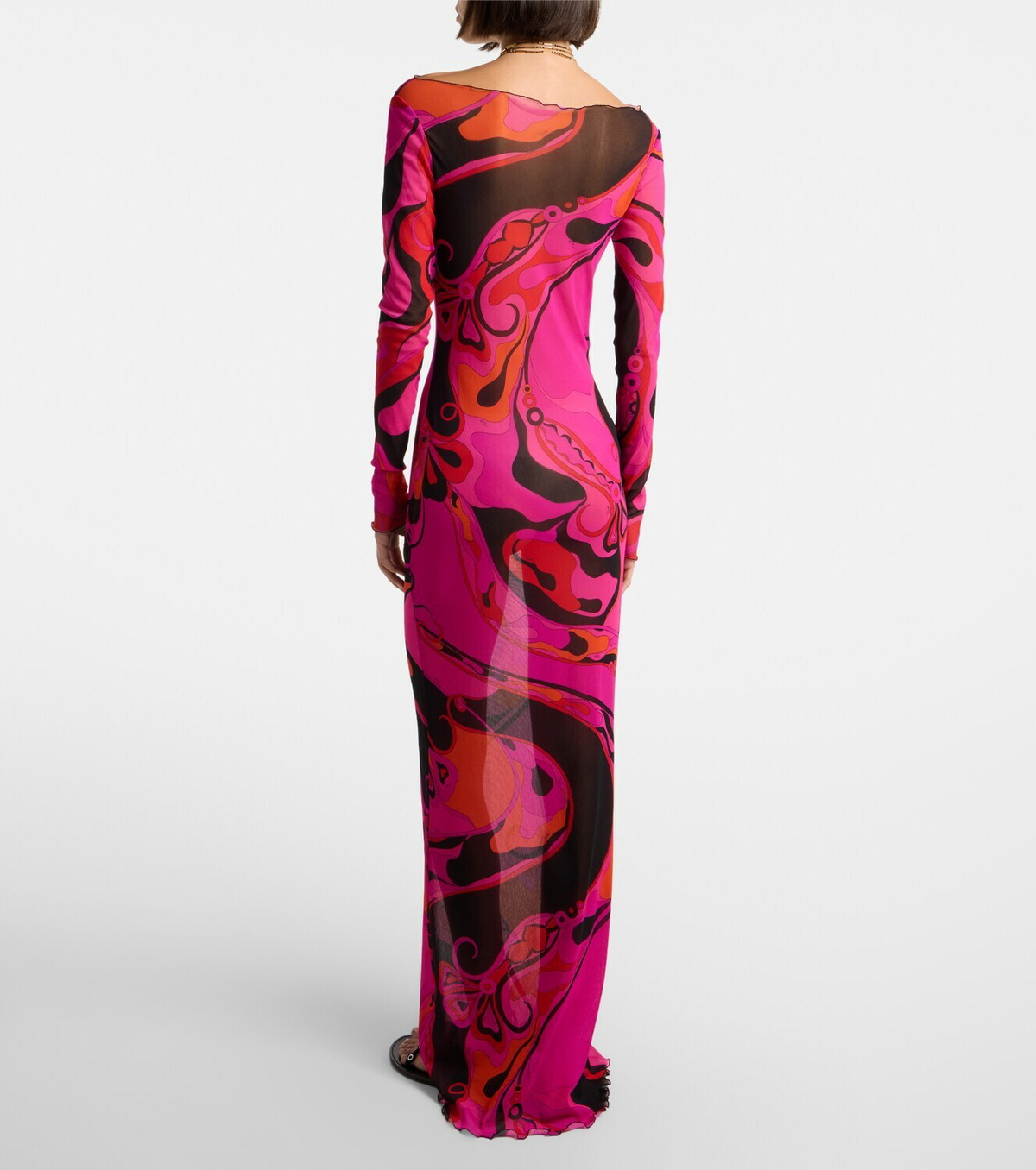 Pucci Orchidee tulle maxi dress