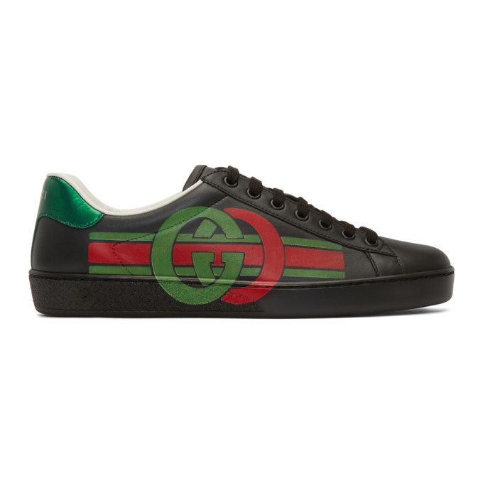 Photo: Gucci Black Interlocking G New Ace Sneakers