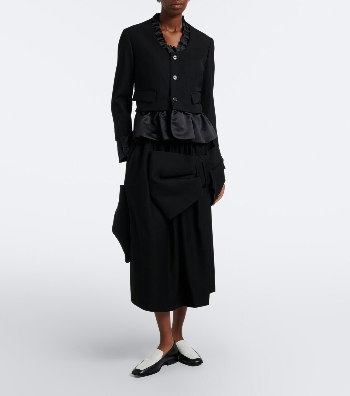 Noir Kei Ninomiya Ruffled peplum wool jacket