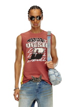 Diesel Sun-faded tank top with side bands - T-Shirts Mens in Red