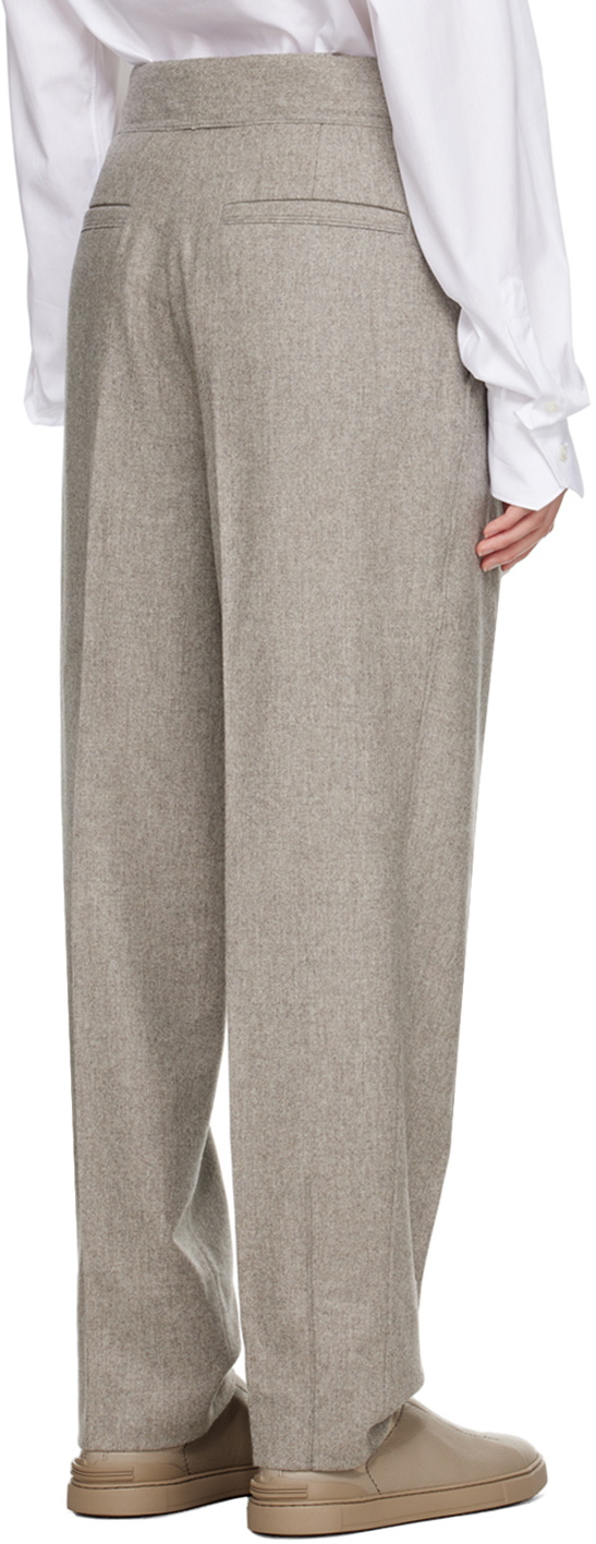 ZEGNA Gray Pleated Trousers