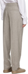 ZEGNA Gray Pleated Trousers