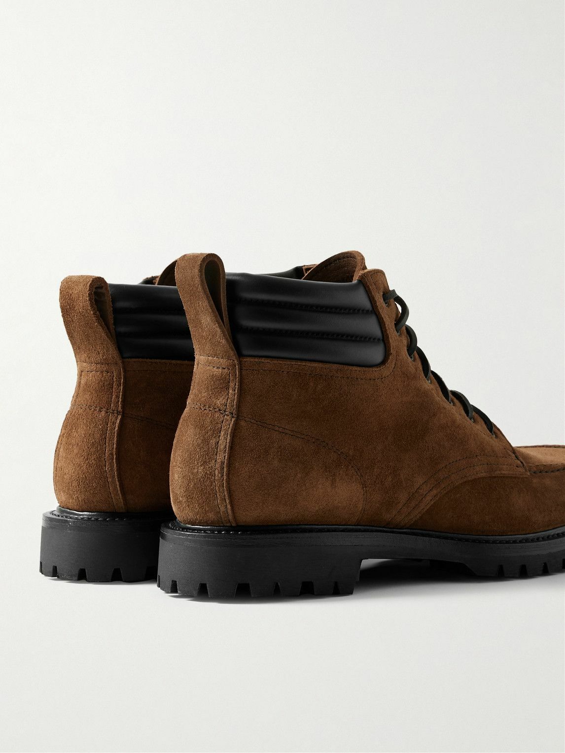 Yuketen - Salvia Padded Leather-Trimmed Suede Boots - Brown
