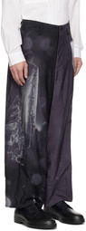 Yohji Yamamoto Black & Gray Print Trousers