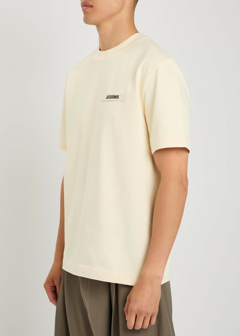 Jacquemus Le T-shirt Logo-embroidered Cotton T-shirt Beige