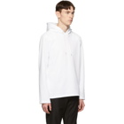 Helmut Lang White Fishtail Hoodie