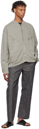 Jil Sander Gray Cotton Bomber Jacket