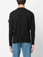 STONE ISLAND - Logo Cotton Crewneck Sweatshirt