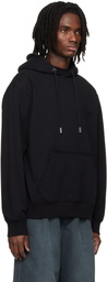WOOYOUNGMI Black Flower Back Logo Hoodie
