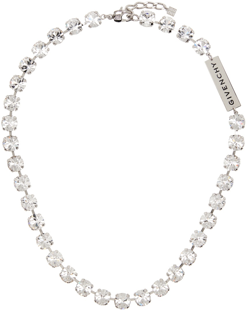 Givenchy Silver 4G Crystal Short Necklace Givenchy