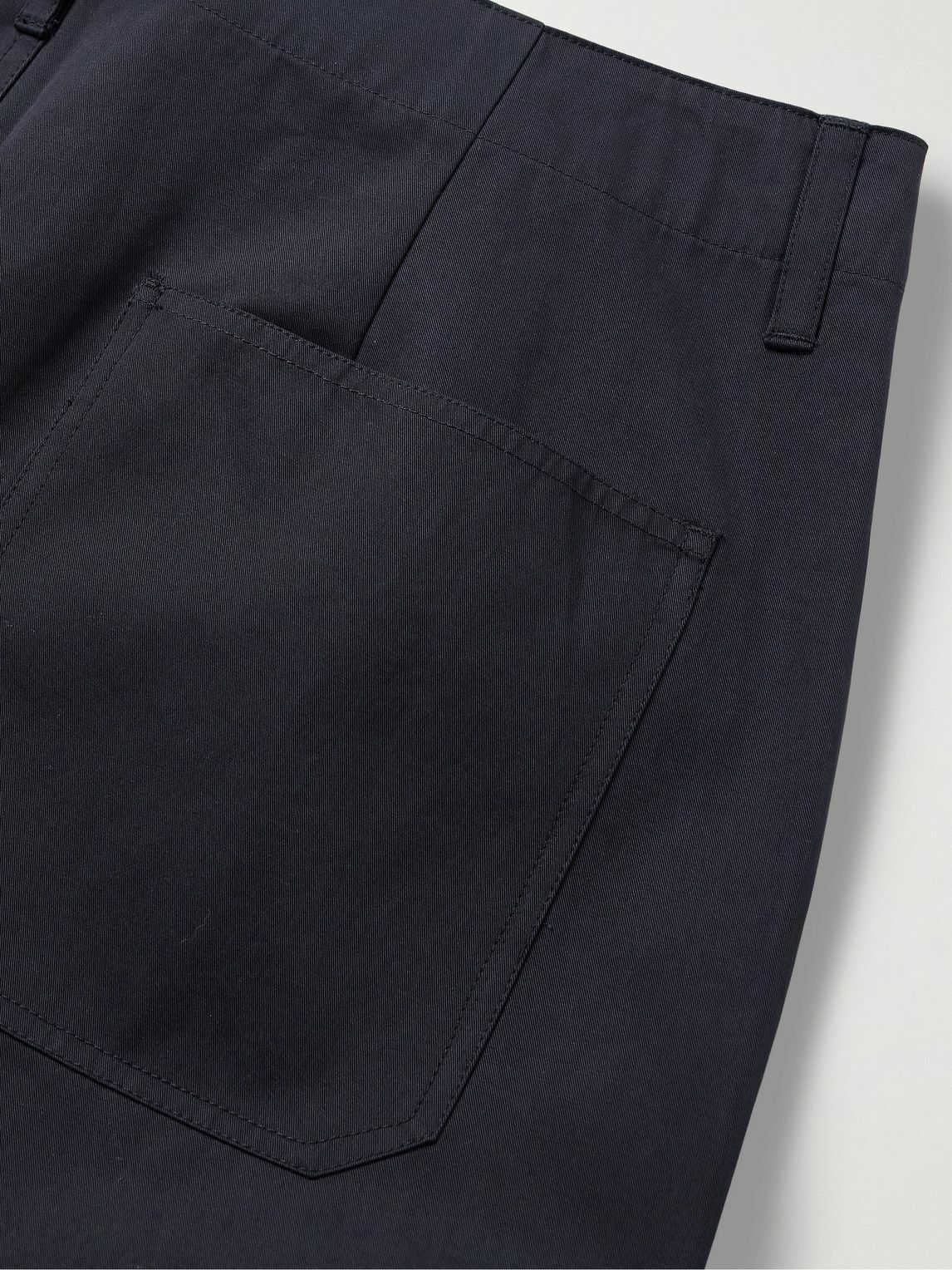 FRAME - Straight-Leg Cotton-Twill Trousers - Blue