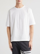 Thom Browne - Logo-Appliquéd Striped Cotton-Jersey T-Shirt - White