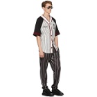 Dolce and Gabbana Black and White Striped Baseball Shirt