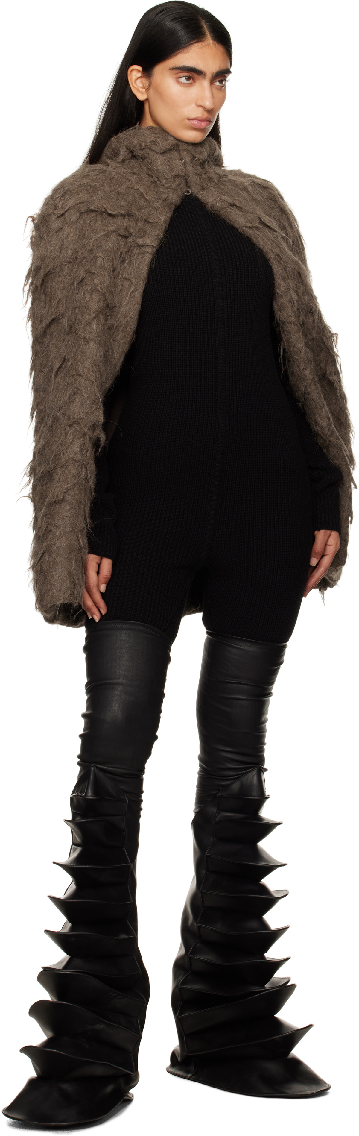 Rick Owens Black Porterville Knit Headon Jumpsuit