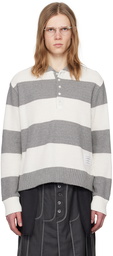 Thom Browne Gray Striped Polo