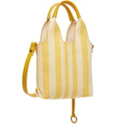 Chloé Yellow & Off-White Mini 'Chloé' Stripy Tote