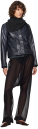 Paloma Wool Navy Candela Leather Jacket
