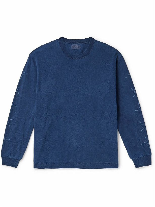 Photo: Blue Blue Japan - Kobolevi Printed Cotton-Jersey T-Shirt - Blue