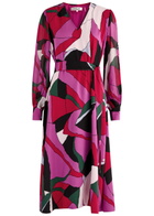 Diane Von Furstenberg Abel Belted Printed Satin Midi Dress Multicoloured