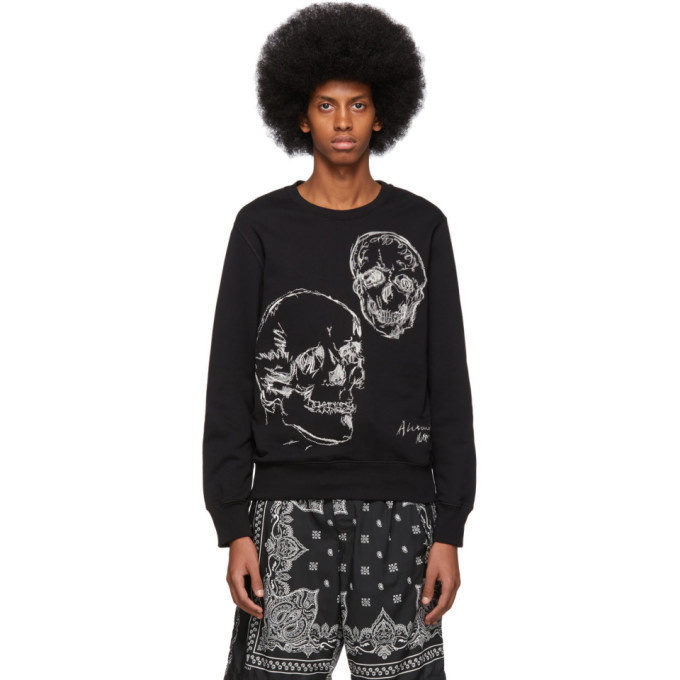 Photo: Alexander McQueen Black Embroidered Skull Sweatshirt