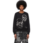 Alexander McQueen Black Embroidered Skull Sweatshirt