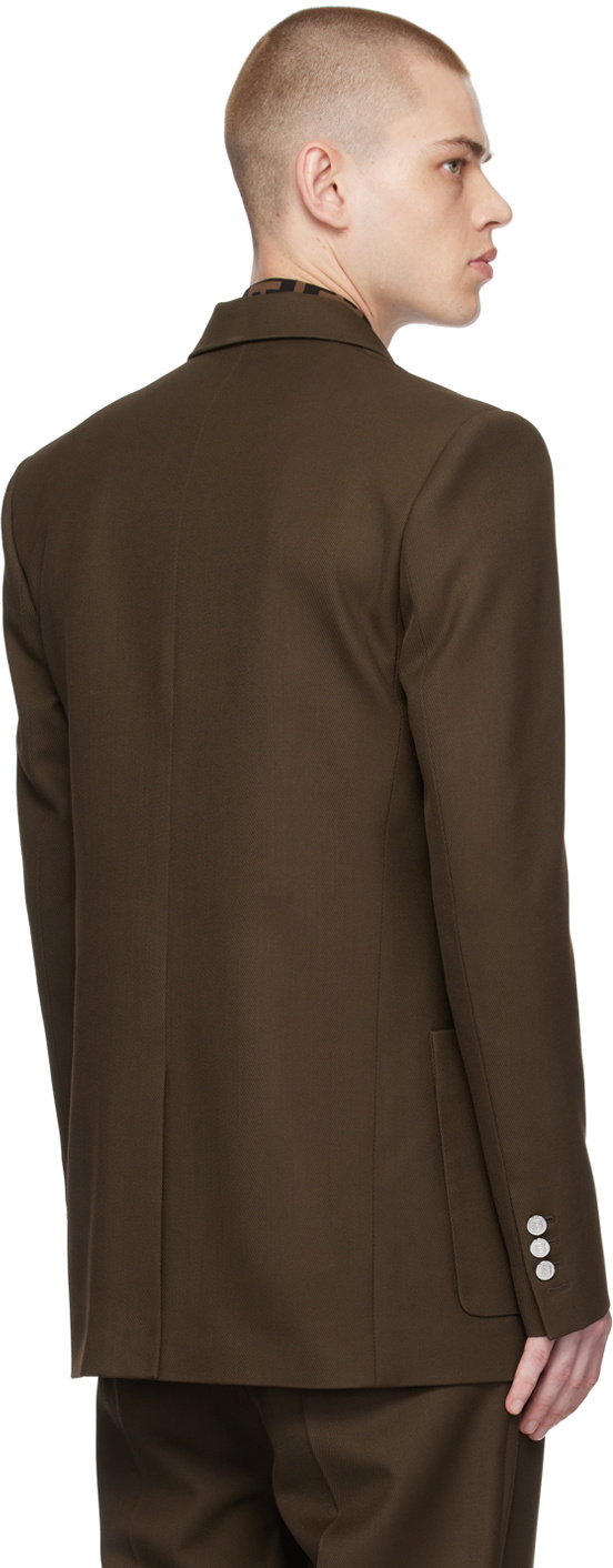 Balmain Brown DoubleBreasted Blazer Balmain
