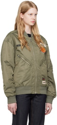 Evisu Khaki Embroidered Bomber