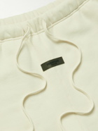 FEAR OF GOD ESSENTIALS - Logo-Flocked Cotton-Blend Jersey Drawstring Shorts - Neutrals
