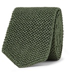 Ermenegildo Zegna - 6cm Knitted Silk Tie - Army green