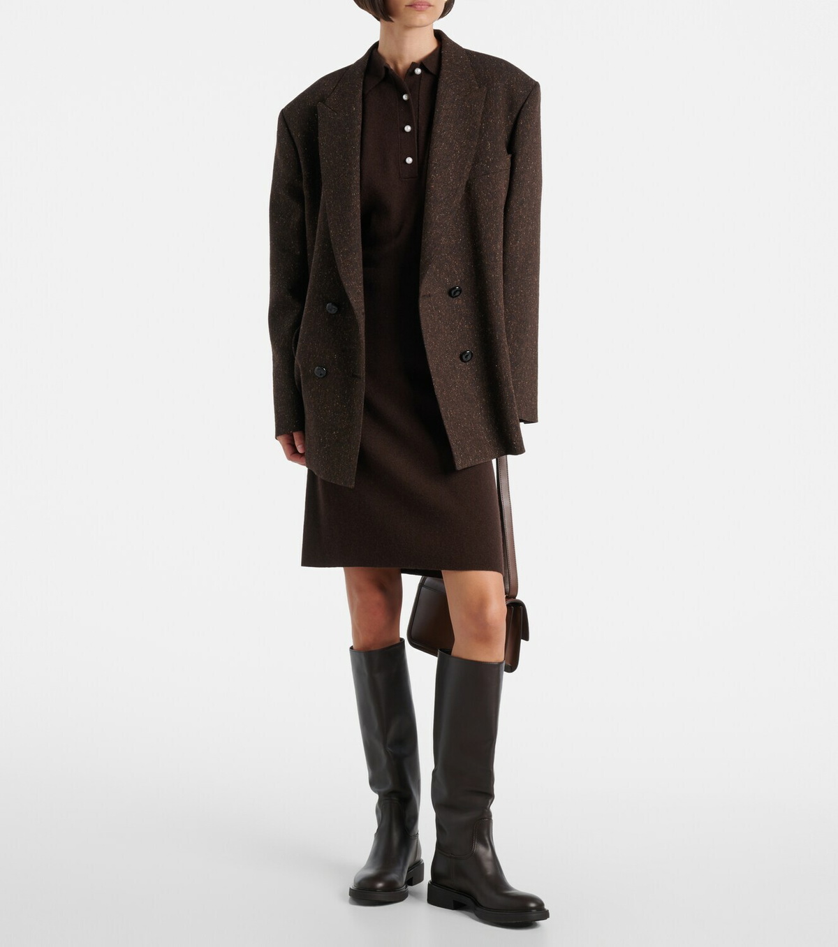Jardin des Orangers Knitted wool and cashmere polo dress