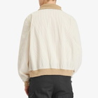 Engineered Garments Men's LL Jacket in Beige Seersucker Stripe