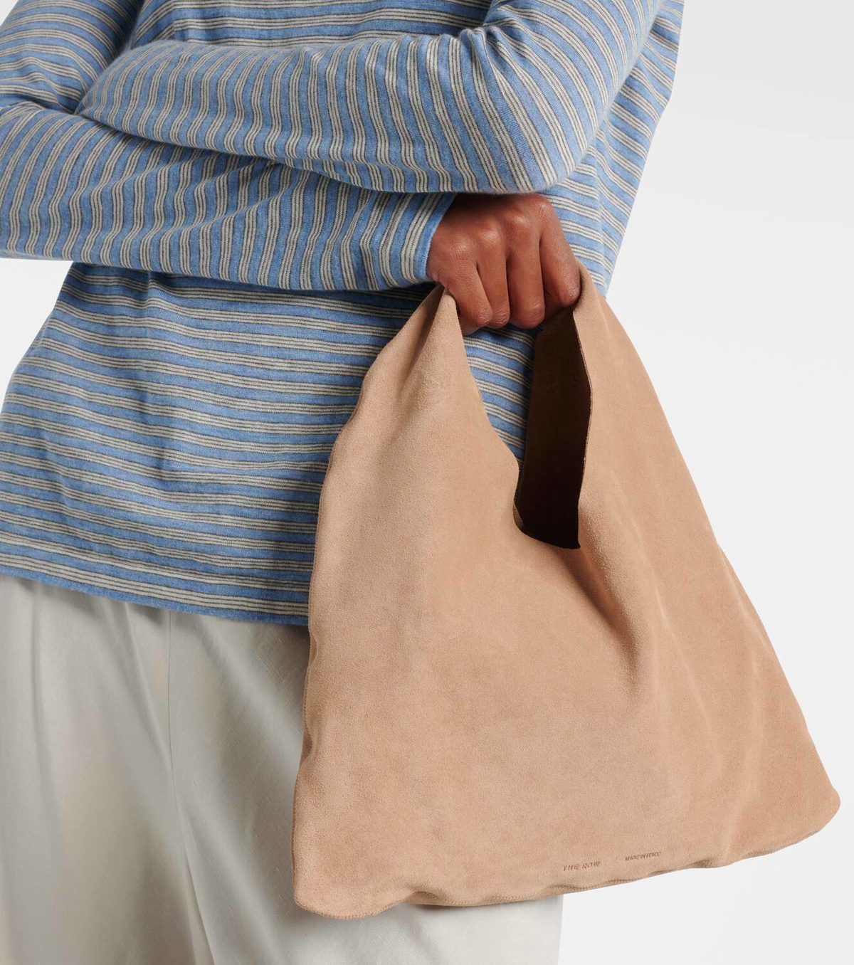 【国内発送】THE ROW ハンドバッグ Bindle small suede bag Small Bindle Bag Beige in Suede – The Row