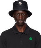 Moncler Black Logo Patch Bucket Hat