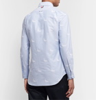 Thom Browne - Button-Down Collar Embroidered Cotton Oxford Shirt - Blue