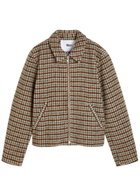 Won Hundred Dutton Houndstooth Brushed Wool-blend Jacket Brown