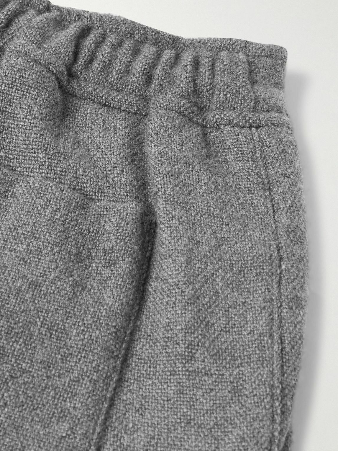 The Elder Statesman - Wide-Leg Cashmere Drawstring Trousers - Gray