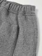 The Elder Statesman - Wide-Leg Cashmere Drawstring Trousers - Gray