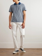Theory - Bron Striped Cotton-Jersey Polo Shirt - Blue