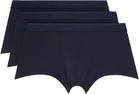 Sunspel Three-Pack Navy Stretch Cotton Boxer Briefs