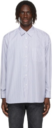 Comme des Garçons Shirt White & Navy Cotton Forever Stripe Shirt