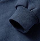 WTAPS - Logo-Print Fleece-Back Cotton-Jersey Hoodie - Blue