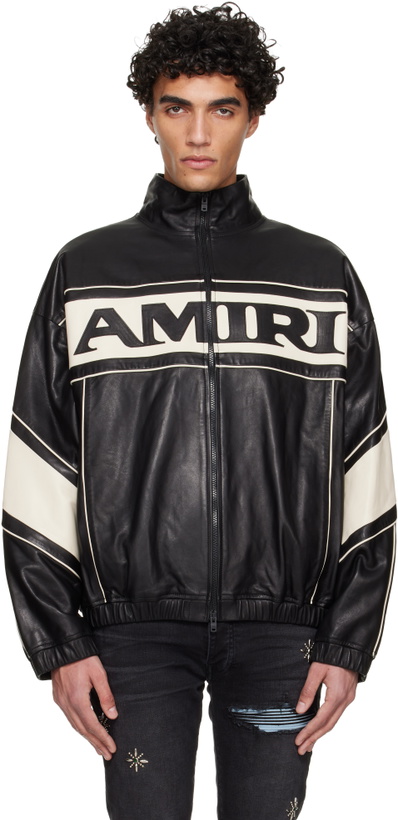 Photo: AMIRI Black 'AMIRI' Sport Leather Jacket