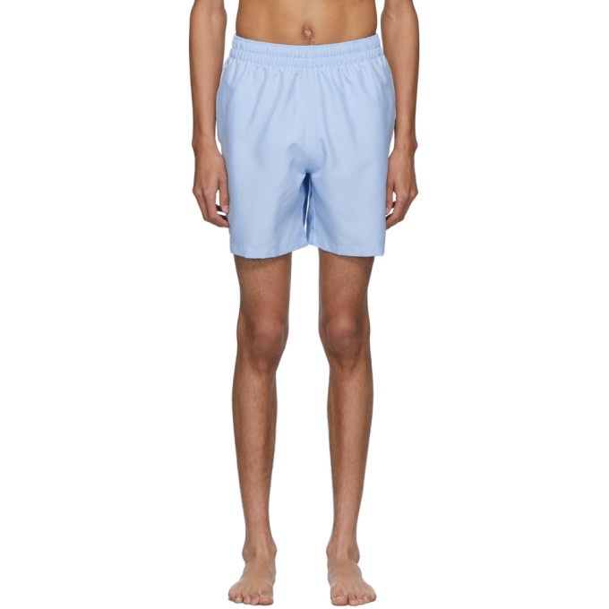 Photo: adidas Originals Blue 3-Stripe Swim Shorts