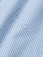 A.P.C. - Logo-Print Striped Cotton Shirt - Blue